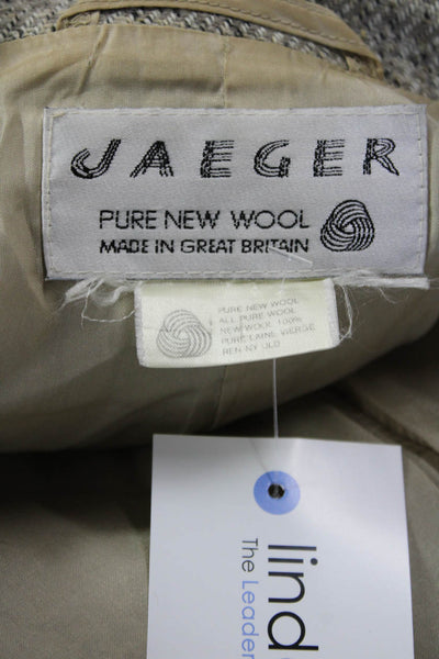 Jaeger Womens Pure New Wool Long Sleeve Lined Blazer Gray Size 12