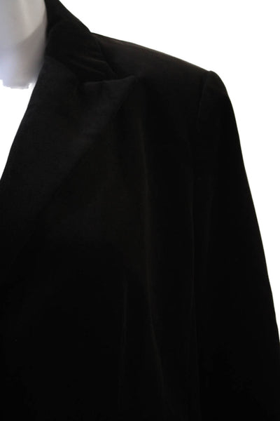 Ellen Tracy Womens Velvet Two Button Long Sleeve Lined Blazer Brown Size 12