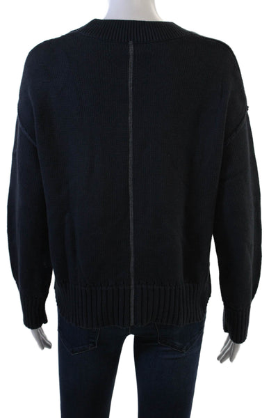 Henry Christ Unisex Dark Blue Cotton Blend Pullover Sweater Size XS