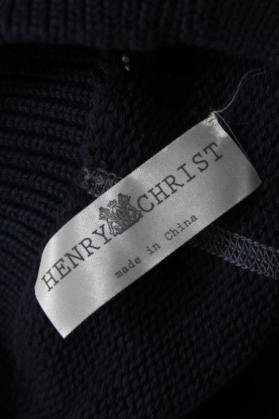 Henry Christ Unisex Dark Blue Cotton Blend Pullover Sweater Size XS