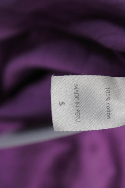 Lucy Womens Tunic Sweatshirt Purple Turtleneck Long Sleeve 100% Cotton Size S