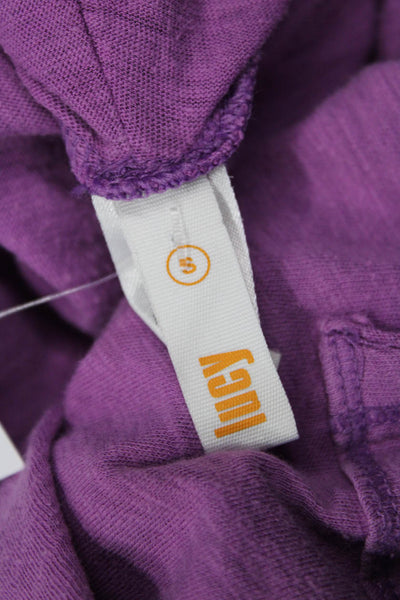 Lucy Womens Tunic Sweatshirt Purple Turtleneck Long Sleeve 100% Cotton Size S