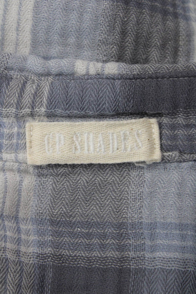 CP Shades Women Plaid Collared Cotton Button-Up Long Sleeve Top Size XS