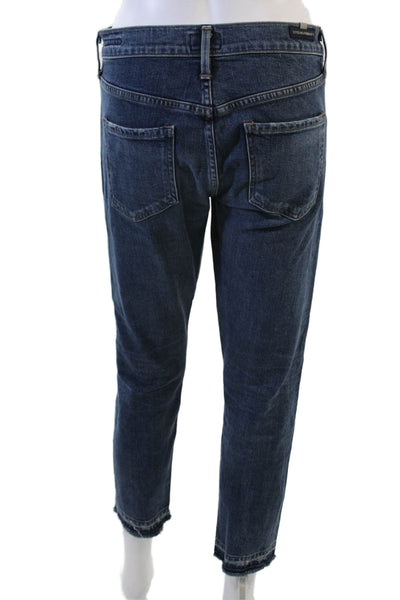 Citizens of Humanity Women Ankle Cropped Dark Blue Mid Rise Jeans Size 24