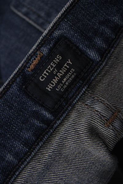 Citizens of Humanity Women Ankle Cropped Dark Blue Mid Rise Jeans Size 24