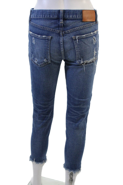 Moussy Womens Ankle Cropped Blue Mid Rise Jeans Size 28