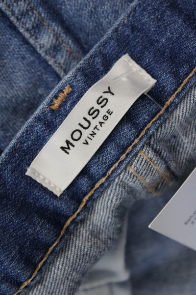 Moussy Womens Ankle Cropped Blue Mid Rise Jeans Size 28