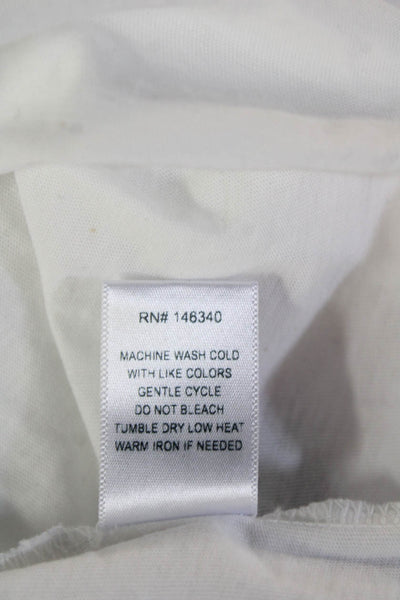 Amo Womens Basic Jersey Tee White 100% Cotton Crew Neck Short Sleeve Size XS