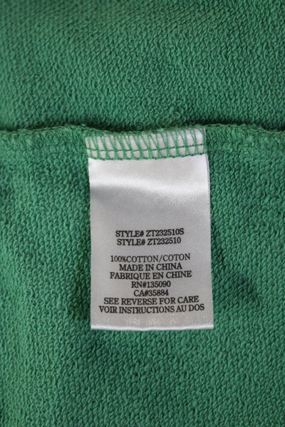 Z Supply Womens Cropped Striped Green Cotton Tank Crew Neck Sleeveless Size S