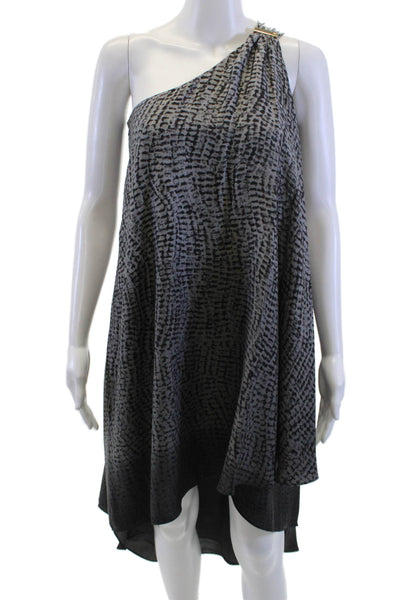 Halston Heritage Women Shift Dress Black Sleeveless Geometric Midi Size XS