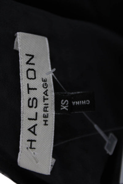 Halston Heritage Women Shift Dress Black Sleeveless Geometric Midi Size XS