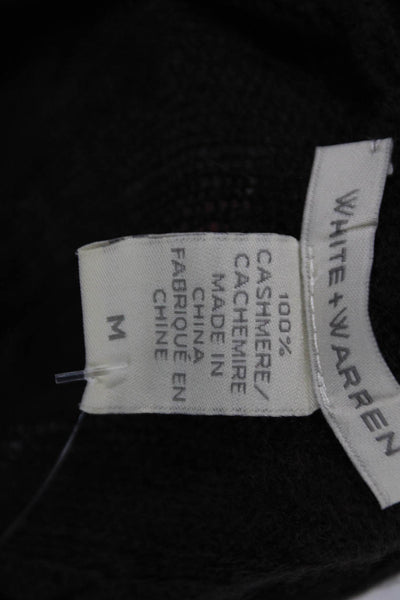 White + Warren Unisex Black Linen Cotton Cardigan Sweater Long Sleeve Size M