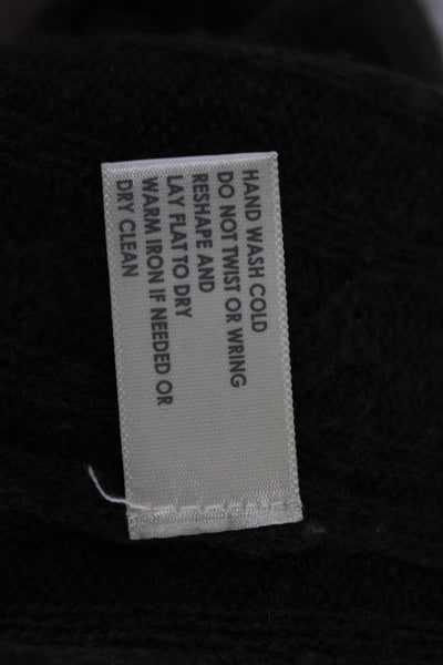 White + Warren Unisex Black Linen Cotton Cardigan Sweater Long Sleeve Size M