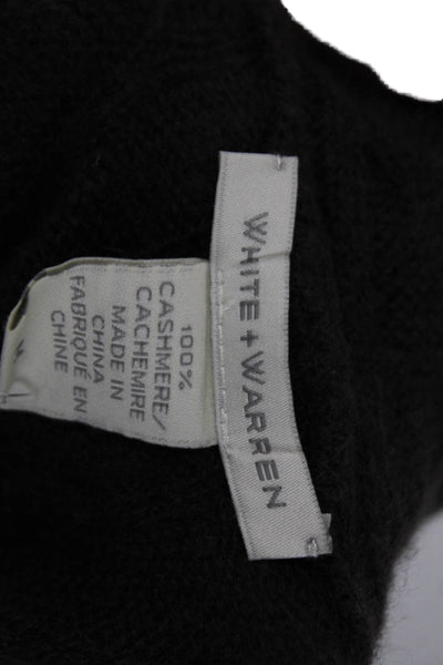 White + Warren Unisex Black Linen Cotton Cardigan Sweater Long Sleeve Size M