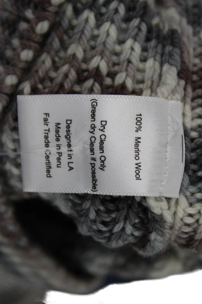 St. Roche Unisex Designer 100% Merino Wool Gray Pullover Sweater Size S