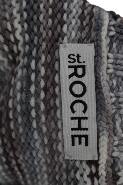 St. Roche Unisex Designer 100% Merino Wool Gray Pullover Sweater Size S
