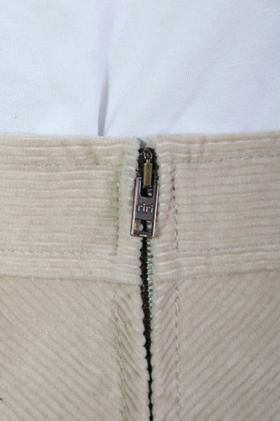 Vanessa Bruno Womens A-Line Mini Skirt Beige Herringbone Cotton Size S
