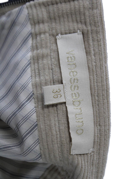 Vanessa Bruno Womens A-Line Mini Skirt Beige Herringbone Cotton Size S