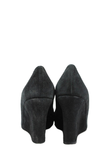 Kate Spade New York Womens Suede Slide On Wedge Pumps Black Size 8.5 B