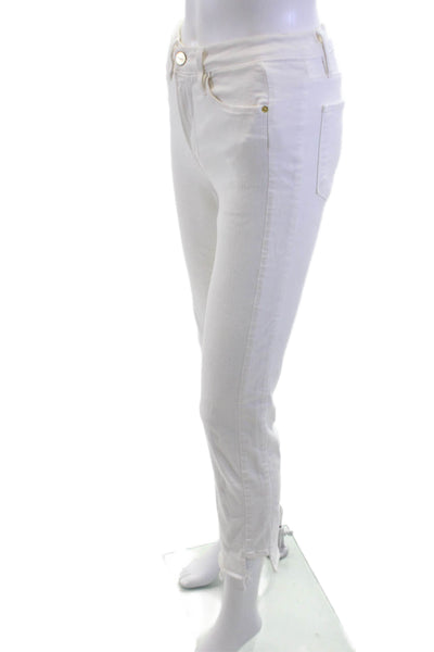 Frame Women Cropped Ankle White High Rise Jeans Size 27