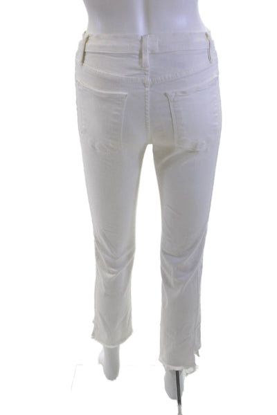 Frame Women Cropped Ankle White High Rise Jeans Size 27
