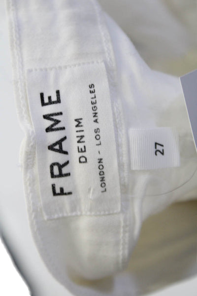 Frame Women Cropped Ankle White High Rise Jeans Size 27