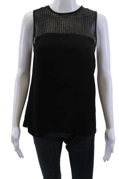 L'Agence Women Sleeveless Crew Neck Black Tank Size 2