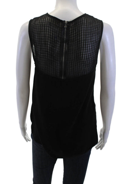 L'Agence Women Sleeveless Crew Neck Black Tank Size 2