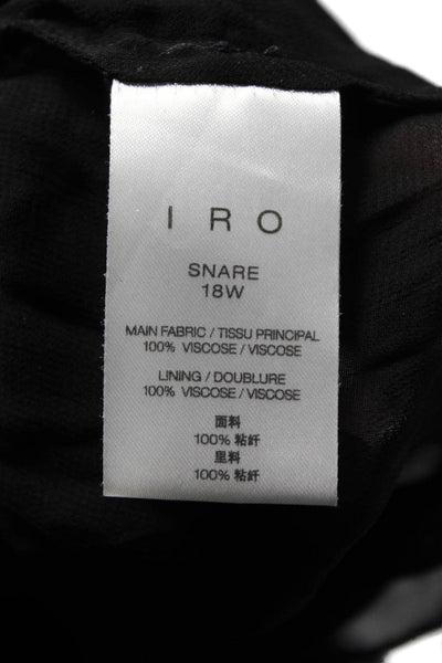 IRO Womens Black Geometric High Neck Bohemian Viscose Blouse 3/4 Sleeve Size 36