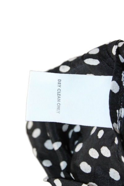Apiece Apart Womens Black Polka Dot Blouse Viscose Short Sleeve Size XS