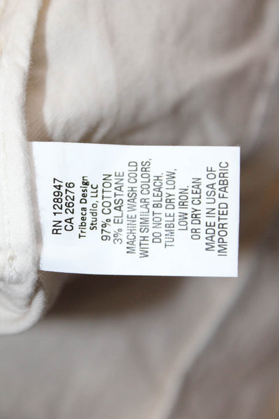 Nili Lotan Womens Cotton One Button Long Sleeve Unlined Blazer Beige Size 2