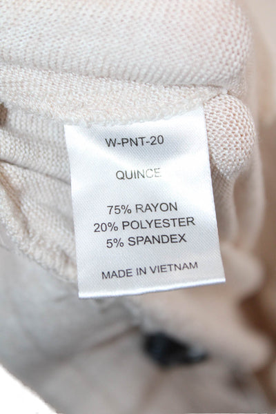 Quince Women Jogger Sweatpants Beige Rayon Polyester Spandex Drawstring Size M