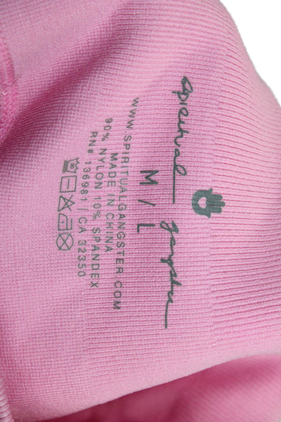 Spiritual Gangster Womens Ankle Jegging Pink Nylon Spandex Size M