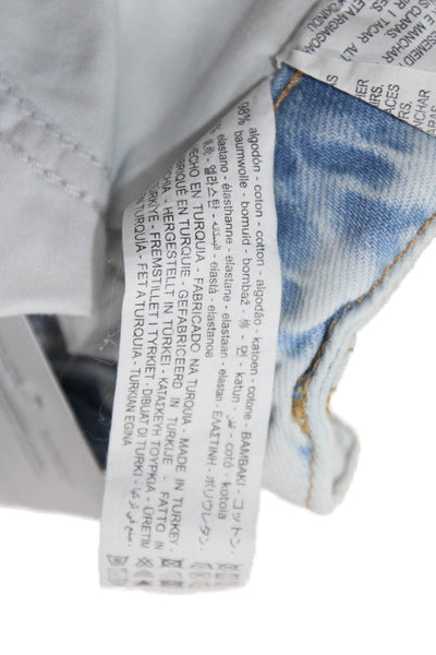 Zara Women Mom Straight High Rise Light Blue Denim Jeans Size 2