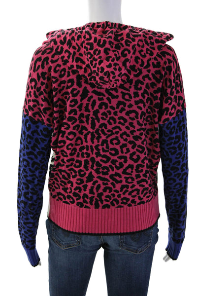 Central Park West Women Black Animal Print Pullover Hoodie Size XS