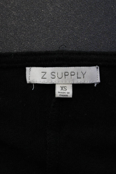 Z Supply Womens Cropped Basic Sweater Black Long Sleeve Round Neck Size XS