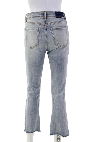 Daze Womens Cropped Straight Jeans Gray High Rise 24 Inseam Size 25