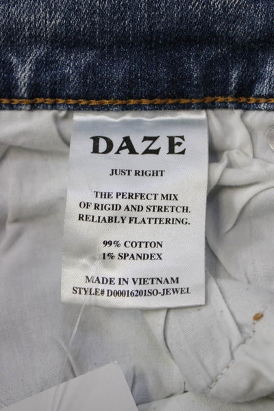 Daze Womens Cropped Straight Jeans Gray High Rise 24 Inseam Size 25