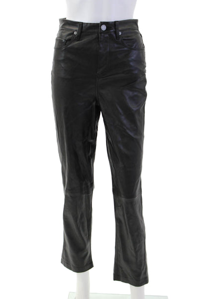 BLANKNYC Womens Cropped Ankle Biker Pants Black Button 25in Inseam Size 26