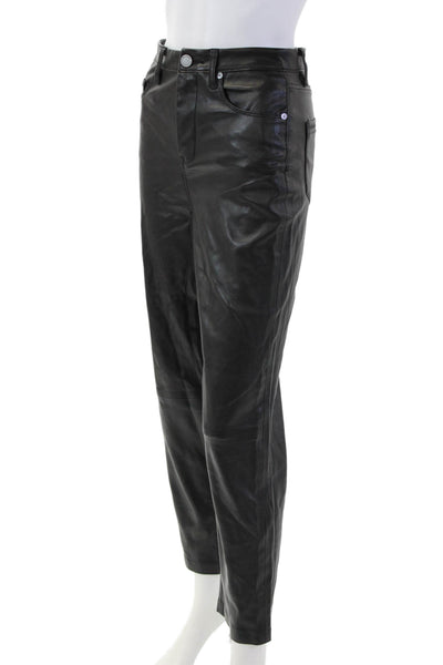 BLANKNYC Womens Cropped Ankle Biker Pants Black Button 25in Inseam Size 26