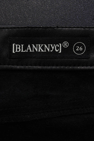 BLANKNYC Womens Cropped Ankle Biker Pants Black Button 25in Inseam Size 26
