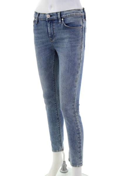 Hudson Women Cropped Skinny Jeans Blue Mid Rise Size 25