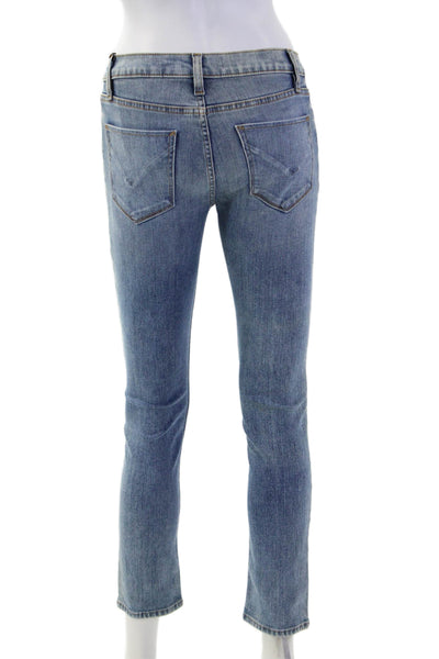 Hudson Women Cropped Skinny Jeans Blue Mid Rise Size 25