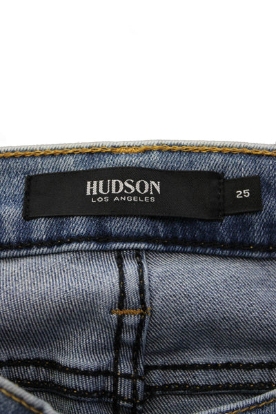 Hudson Women Cropped Skinny Jeans Blue Mid Rise Size 25