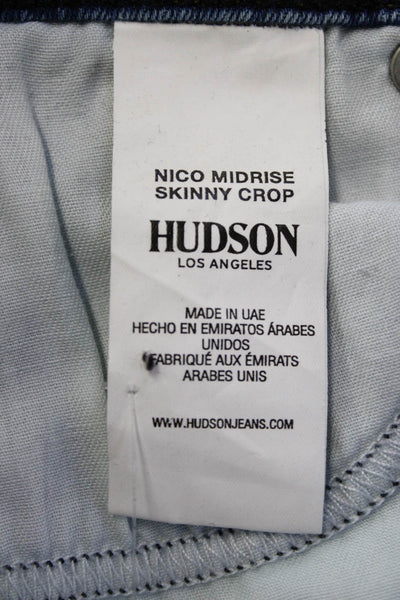 Hudson Women Cropped Skinny Jeans Blue Mid Rise Size 25