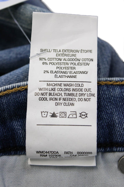 Hudson Women Cropped Skinny Jeans Blue Mid Rise Size 25