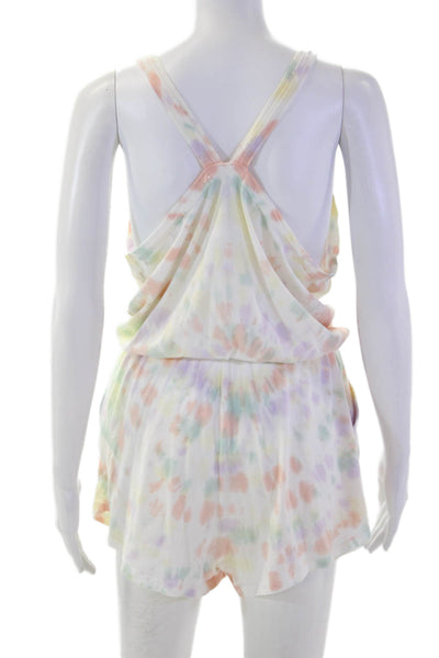 Z Supply Womens Tie Dye Scoop Neck Sleeveless Jumpsuit Lyocell Size S