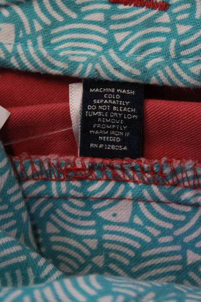 Bonobos Mens Chino Shorts Red Solid 100% Cotton Button Closure Beach Size L