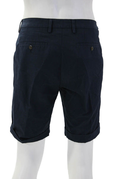 Bonobos Mens Chino Bermuda Shorts Dark Blue Cotton Button Size 32