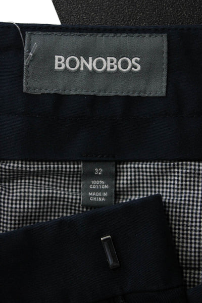 Bonobos Mens Chino Bermuda Shorts Dark Blue Cotton Button Size 32